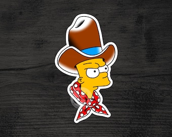 Western Bart Simpson Sticker Bad Bart I Water Bottle Sticker I Laptop Sticker