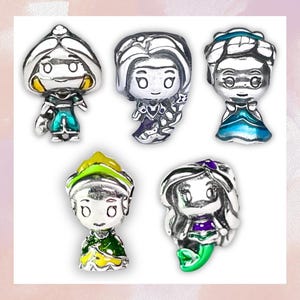 Princess Charms: Mermaid, Frog, Tiger | s925 Sterling Silver, Charm for Pandora Bracelets, Gift for Women, Perfect Gift for fans of Disney