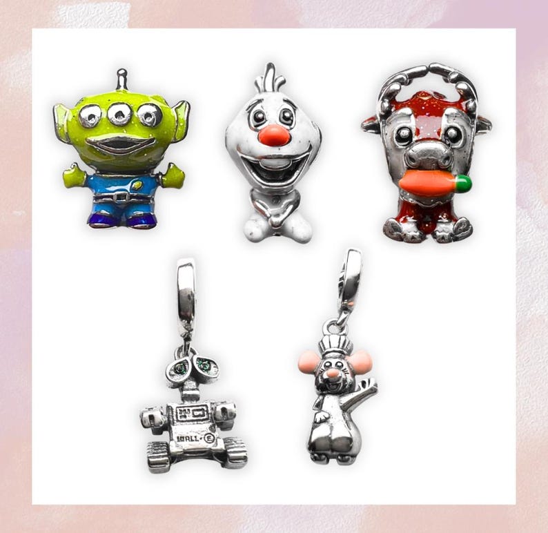 Sterling Silver Character Charms, Fits Pandora Bracelet, Enamel ...