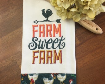 Embroidered & Embellished Farm Theme Kitchen Towels