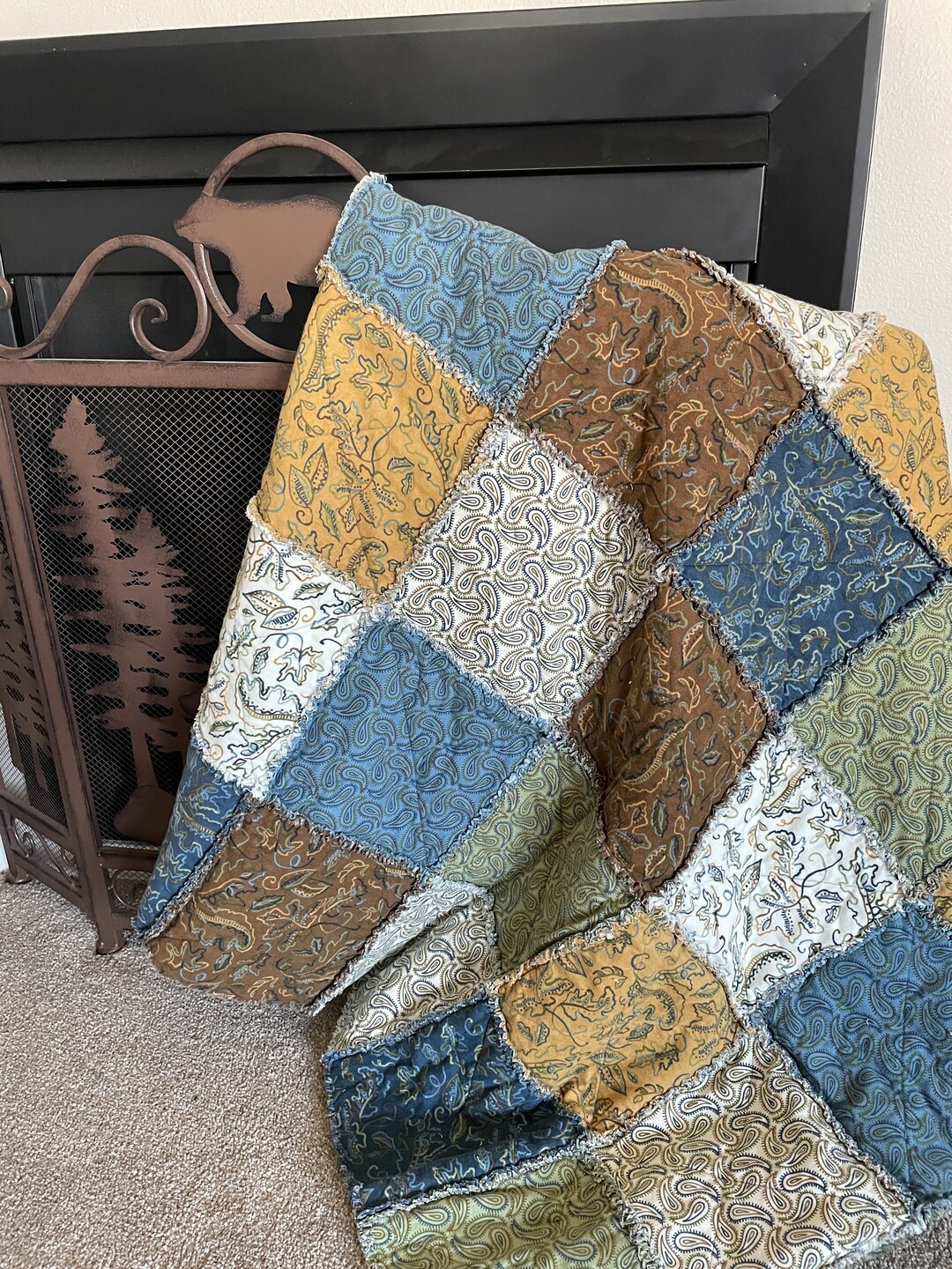 Fall Flanel Pattern Cozy Fall Flannel Throw in Beautiful Fall Colors - Etsy