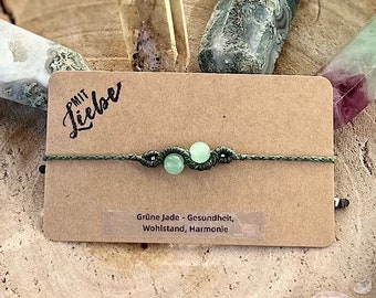 Infinity Armband grüne Jade