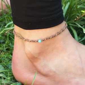 Filigree anklet with power stone - anklet - macrame anklet