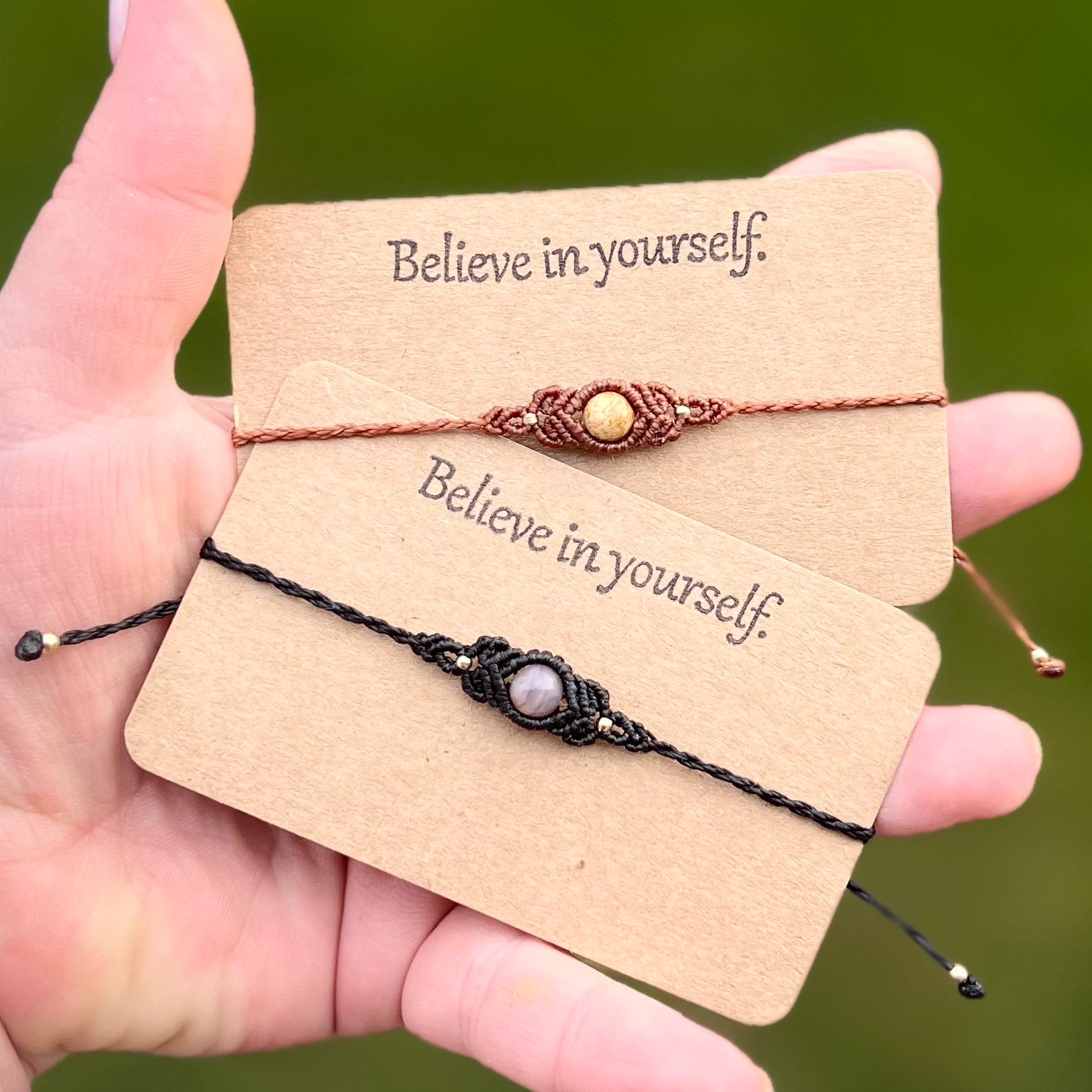 Macrame bracelet with wish stone gift idea girlfriend friendship bracelet gift for birthday bracelet with real stones