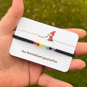 Wichtelgeschenk Chakraarmband – Geschenkidee für Weihnachten & Advent, handgemachtes Armband mit echten Steinen