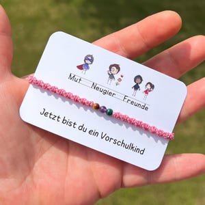 Mutmacher Armband Vorschule Geschenk Einschulung Armband mit Edelsteinen Schulanfang Mädchen Junge handgemachter Schmuck
