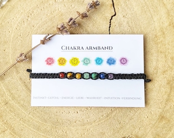 Minimalistisches Chakra Armband, Makramee Armband