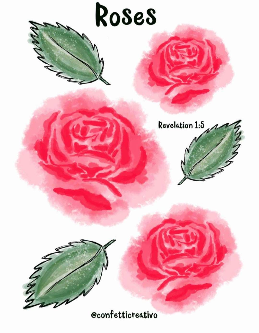 Roses Printable Set - Digital Download - Etsy