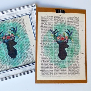 Original-Kunstwerk-Druck - Vintage Wörterbuch oder weiß Druck