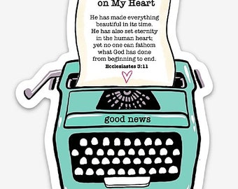 Vintage Love Typewriter Vinyl Sticker-FREE SHIPPING