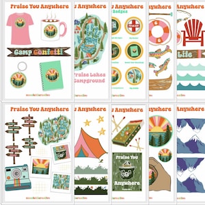 Camp Confetti - prijs u overal afdrukbare set - digitale download