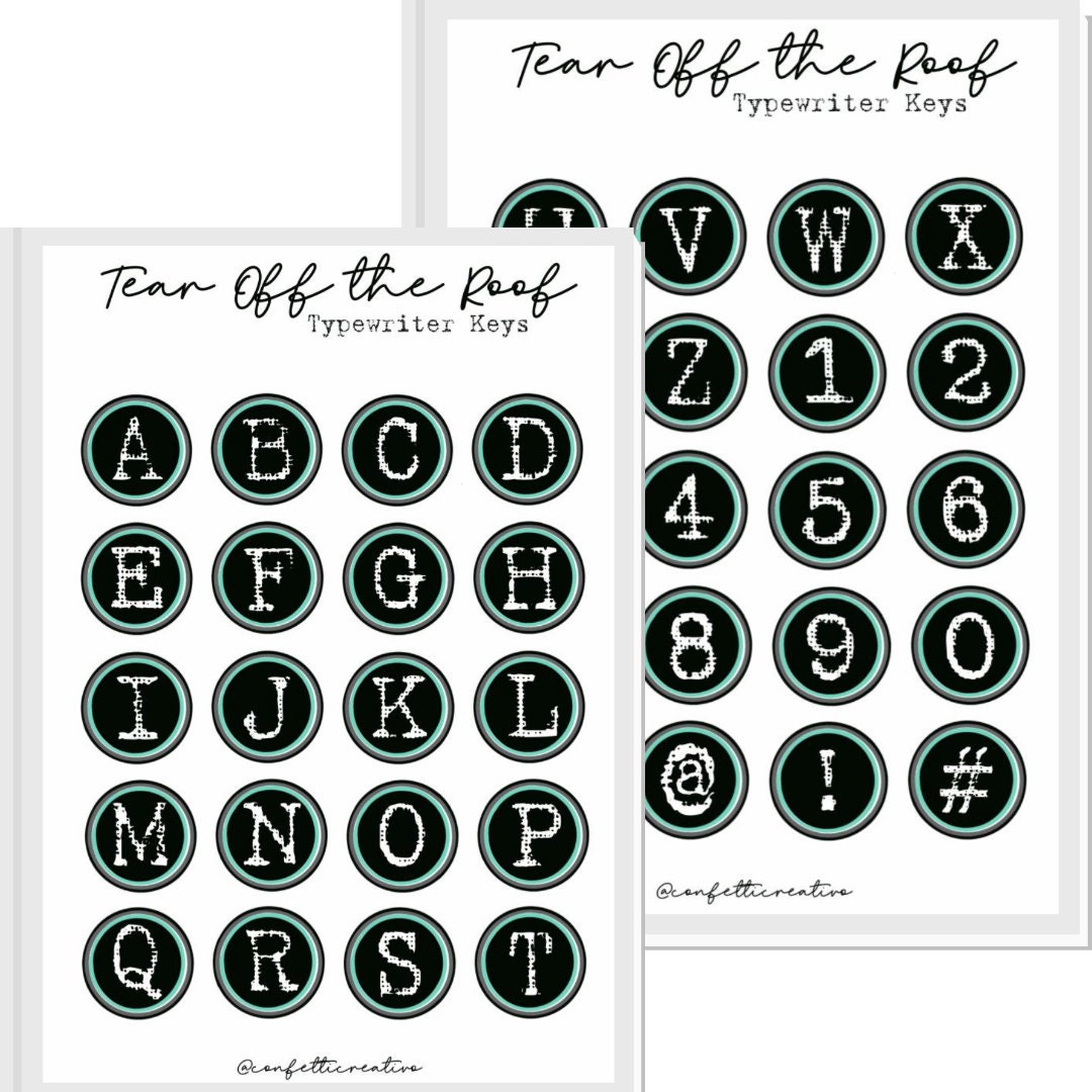 Retro Typewriter Keys Alphas and Numbers Set - Digital Download - Etsy