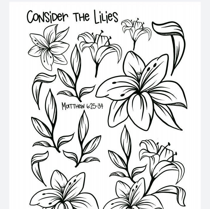 Consider the Lilies Printable Set Digital Download Etsy