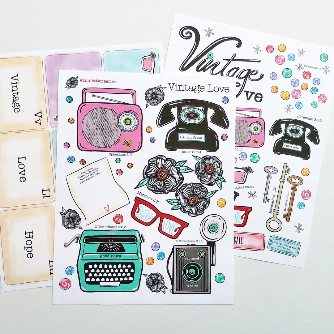 Vintage Love Printable Set - Digital Download - Etsy