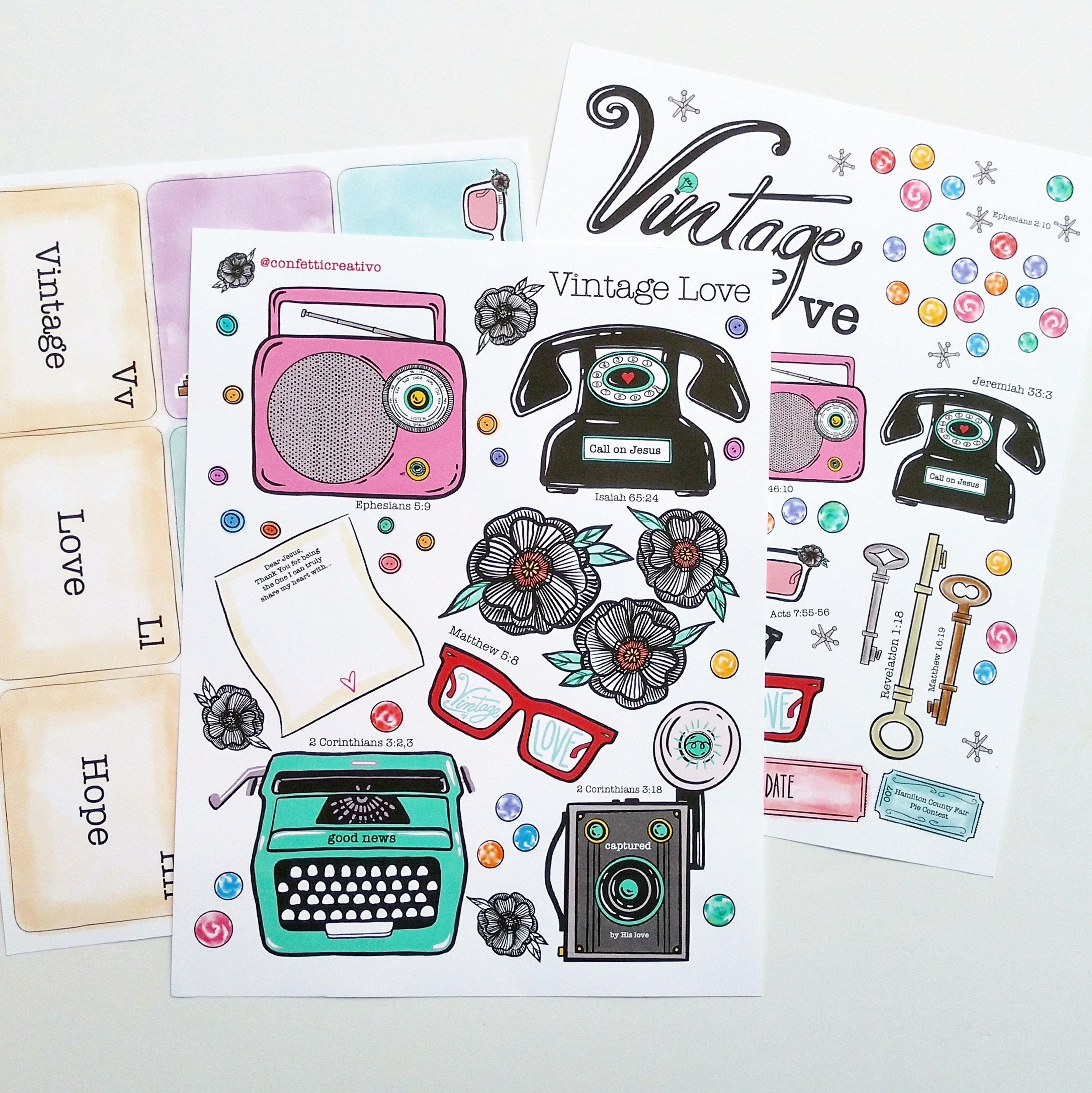 Vintage Love Printable Set Digital Download | Etsy