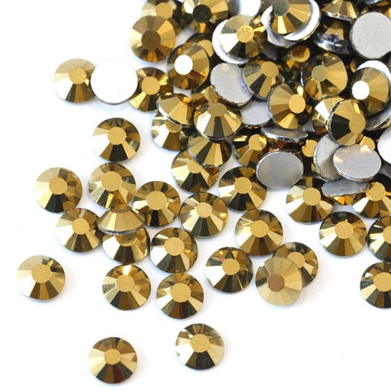 1440pcs Gold Aurum Rhinestone Glass Flatback Non Hotfix Nail Art Manicure  Shine Like Swarovski SS3 SS4 SS5 SS6 SS8 SS10 SS12 SS16 SS20 SS30 -   Canada
