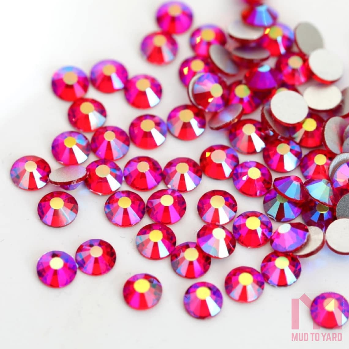 1440pcs Light Siam AB Rhinestone Glass Red Crystal Flatback No Etsy