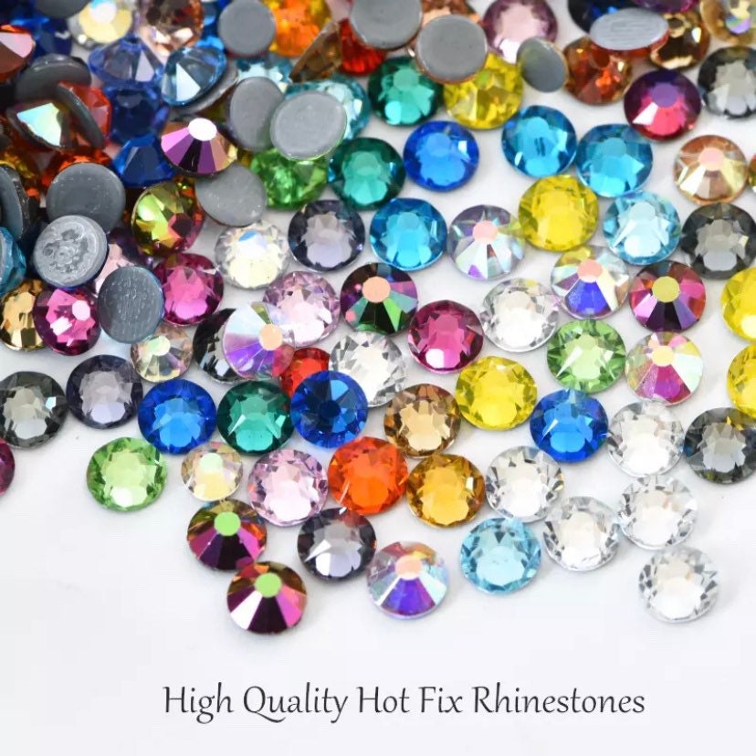 Purple Velvet HOTFIX PREMIUM Glass Rhinestones Bling Crystals  Embellishments for Fabric Choose Size Ss6 Ss10 Ss16 Ss20 Ss30 High Quality  