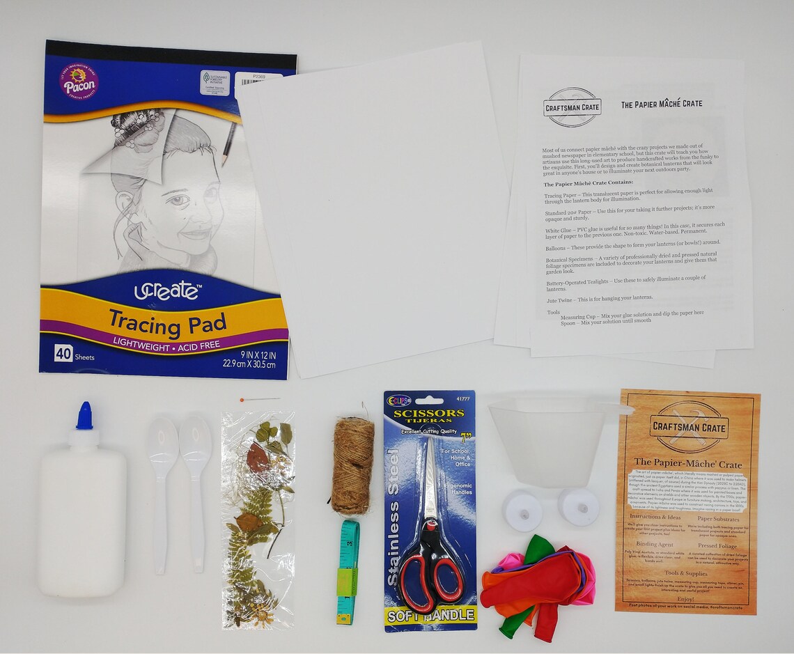 Craftsman Crate Papier Mache' paper Mache' Kit Artisanal Arts and