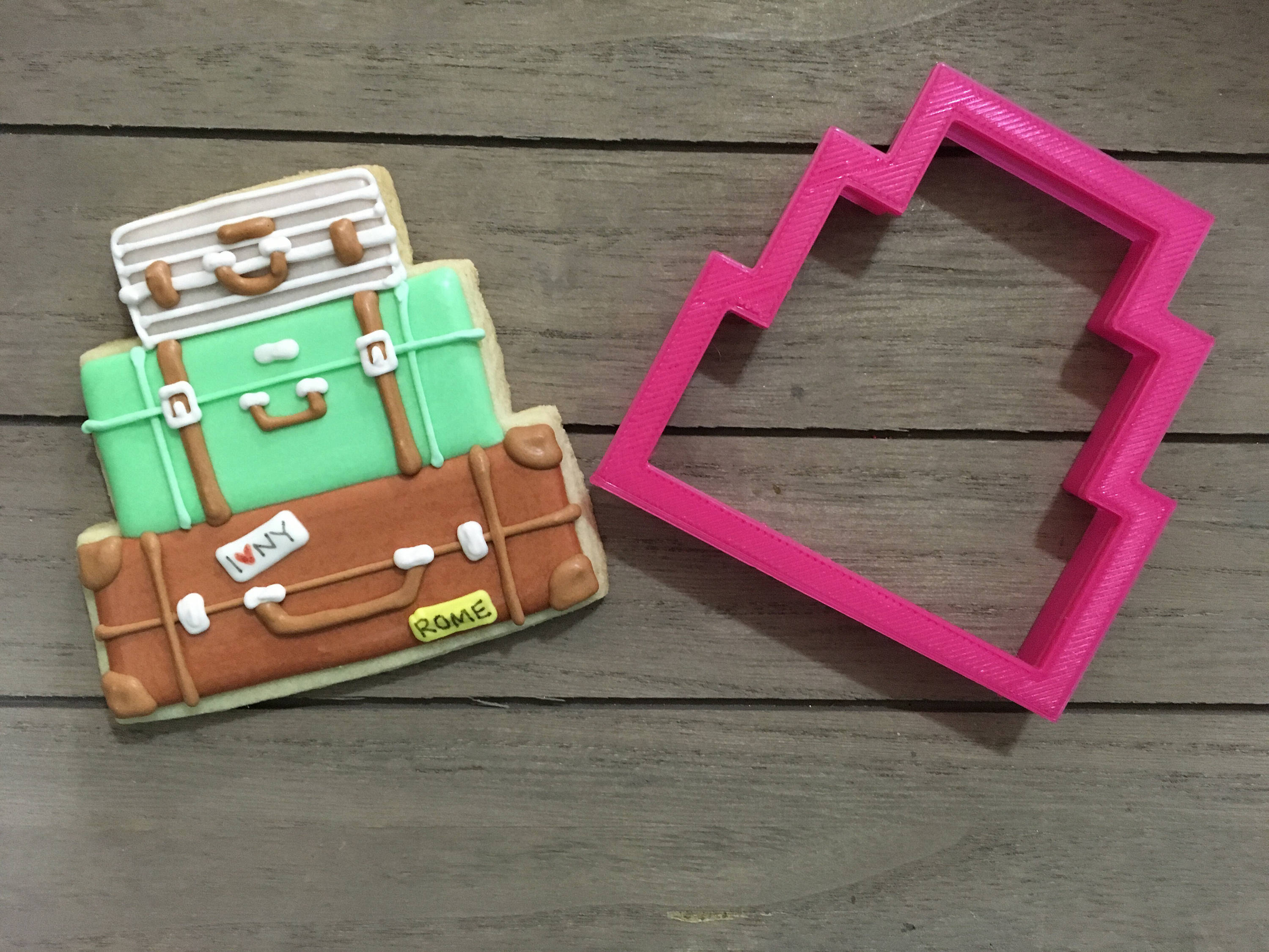 Stacked Luggage Cookie Cutter Etsy