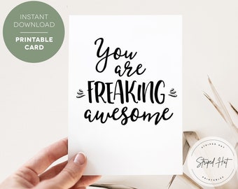 Printable Thank You Card, Printable You are Awesome Card, Friendship Card, Baby Shower Card, Engagement Thank You, Instant Download Card