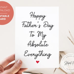 Afdrukbare man Vaderdagkaart, je bent mijn alles, kaart voor man, van vrouw, voor hem, Instant Download Card, 5x7 PDF JPG