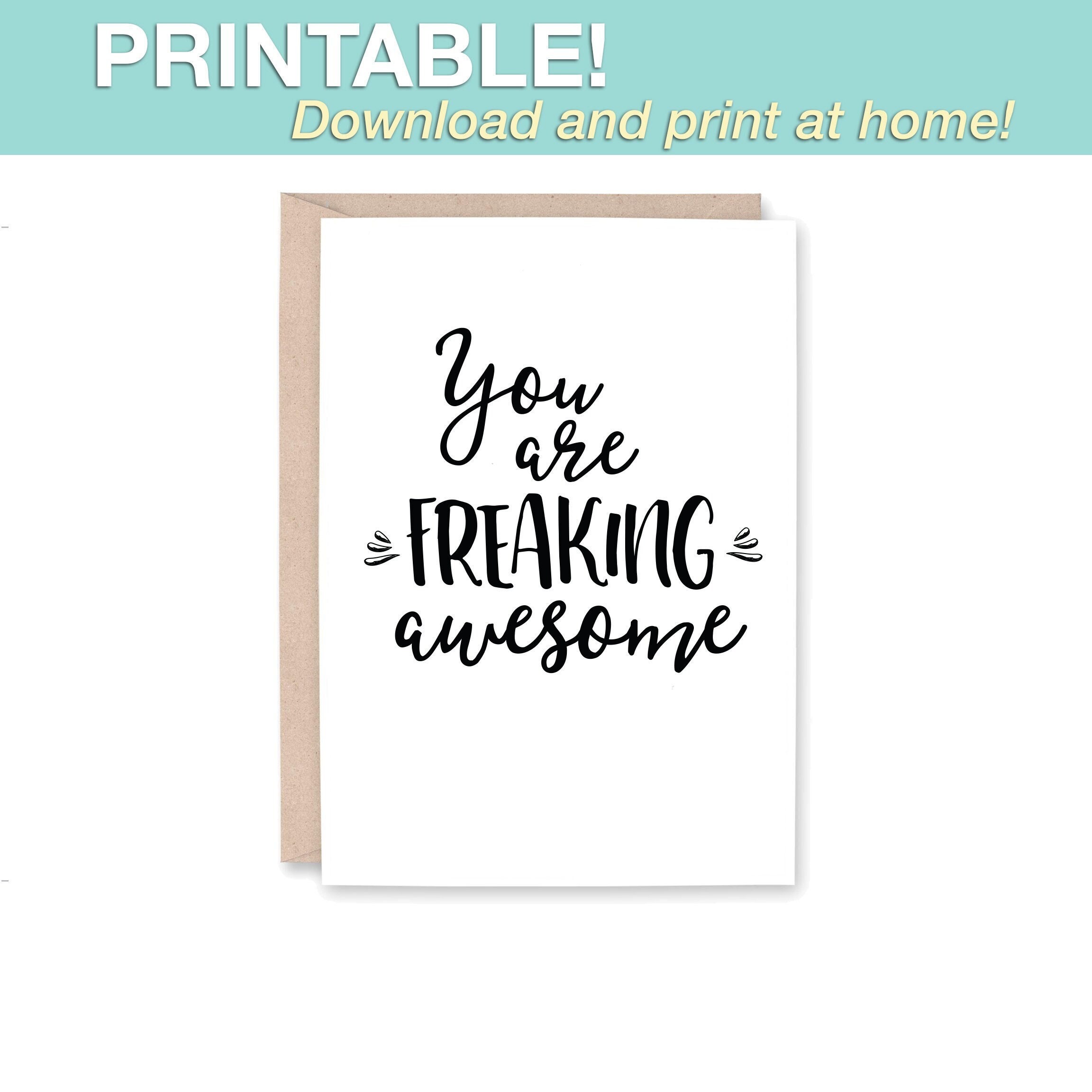 Printable Thank You Card Printable You Are Awesome Card | Etsy Canada