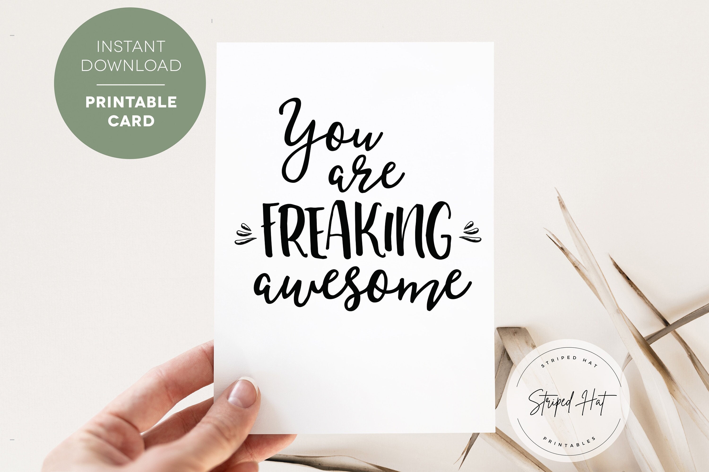 Printable Thank You Card, Printable You Are Awesome Card, Friendship ...