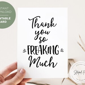 Carte de remerciement imprimable, carte de remerciement imprimable, amitié, carte de douche de bébé, fiançailles merci, téléchargement immédiat