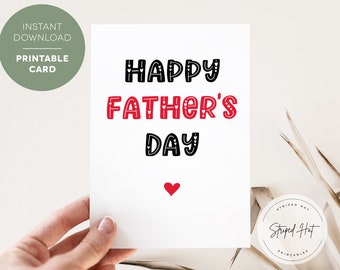 Biglietto stampabile per la festa del papà felice, Biglietto stampabile per la festa del papà, Biglietto per papà, Biglietto del figlio, Biglietto della figlia, moglie, Download istantaneo