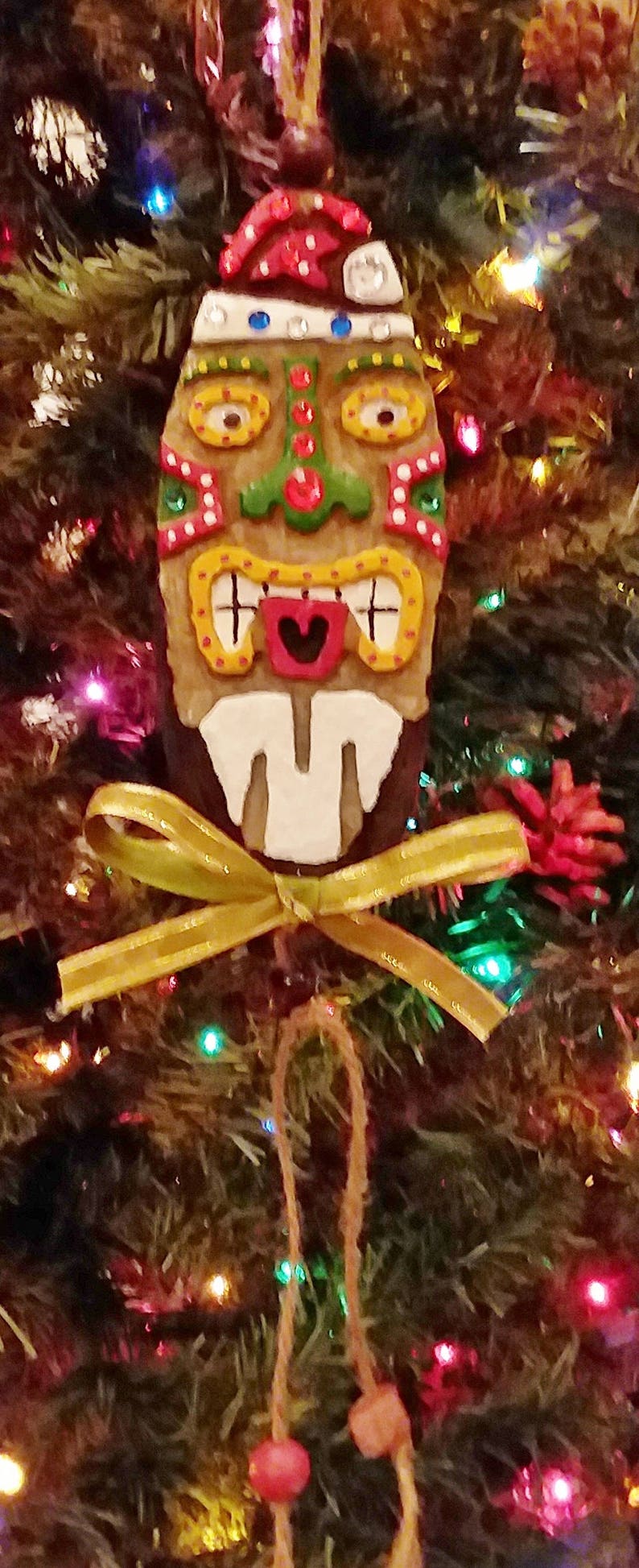 Tiki Santa Christmas Ornament