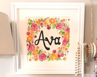 Watercolor Floral Wreath