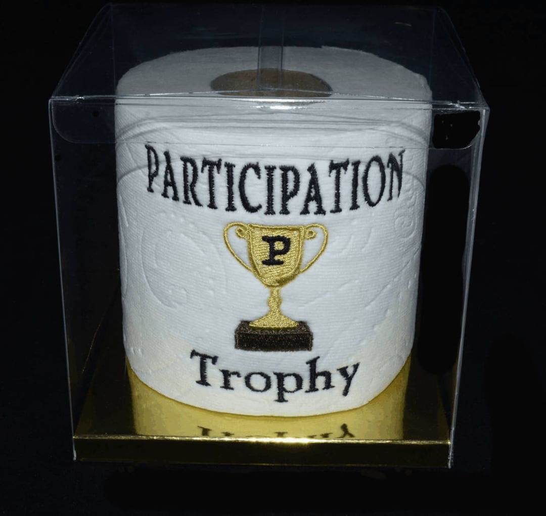 Participation Trophy Gag Gift, Embroidered Participation Trophy Toilet