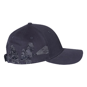 Fire Fighter - Navy hat with fire fighter&#39;s scene.  Great Birthday or Father&#39;s Day gift!  Personalize it!