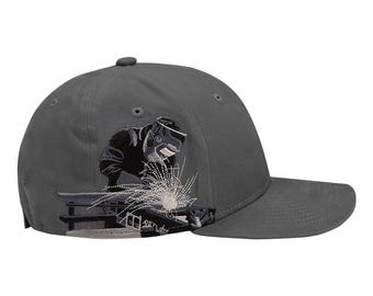Soldador - Gorro de color carbón con escena de soldadura. ¡Ideal para un cumpleaños o el Día del Padre! ¡Personalízalo!