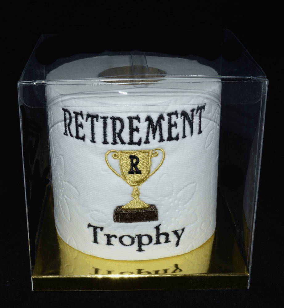 Retirement gag gift embroidered Retirement toilet paper in a Etsy