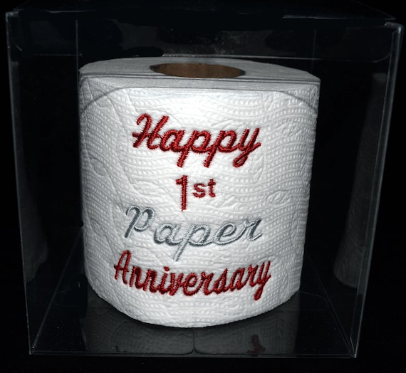 Embroidered 1st Anniversary paper Toilet Paper in Clear Gift Etsy