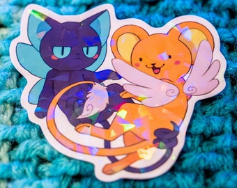 Kero & Spinel Sun Glass Holo Vinyl Sticker | Cardcaptor Sakura | Cute 3 Inch Weather Resistant Sticker