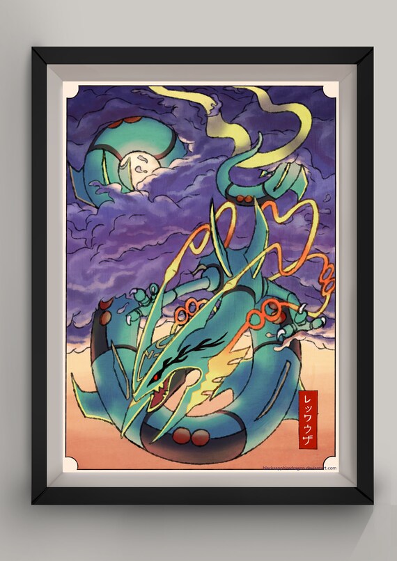 mega rayquaza woodblock pokemon