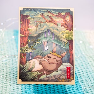 My Neighbour Totoro Woodblock | Studio Ghibli | Fan Art Print | A3 - (11.7"x16.5") & A5 - (5.8"x8.3")