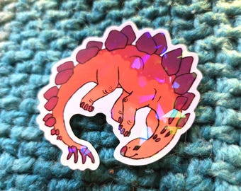 Holographic Stegosaurus Vinyl Sticker | Dinosaur | 3 Inch | Weather Resistant