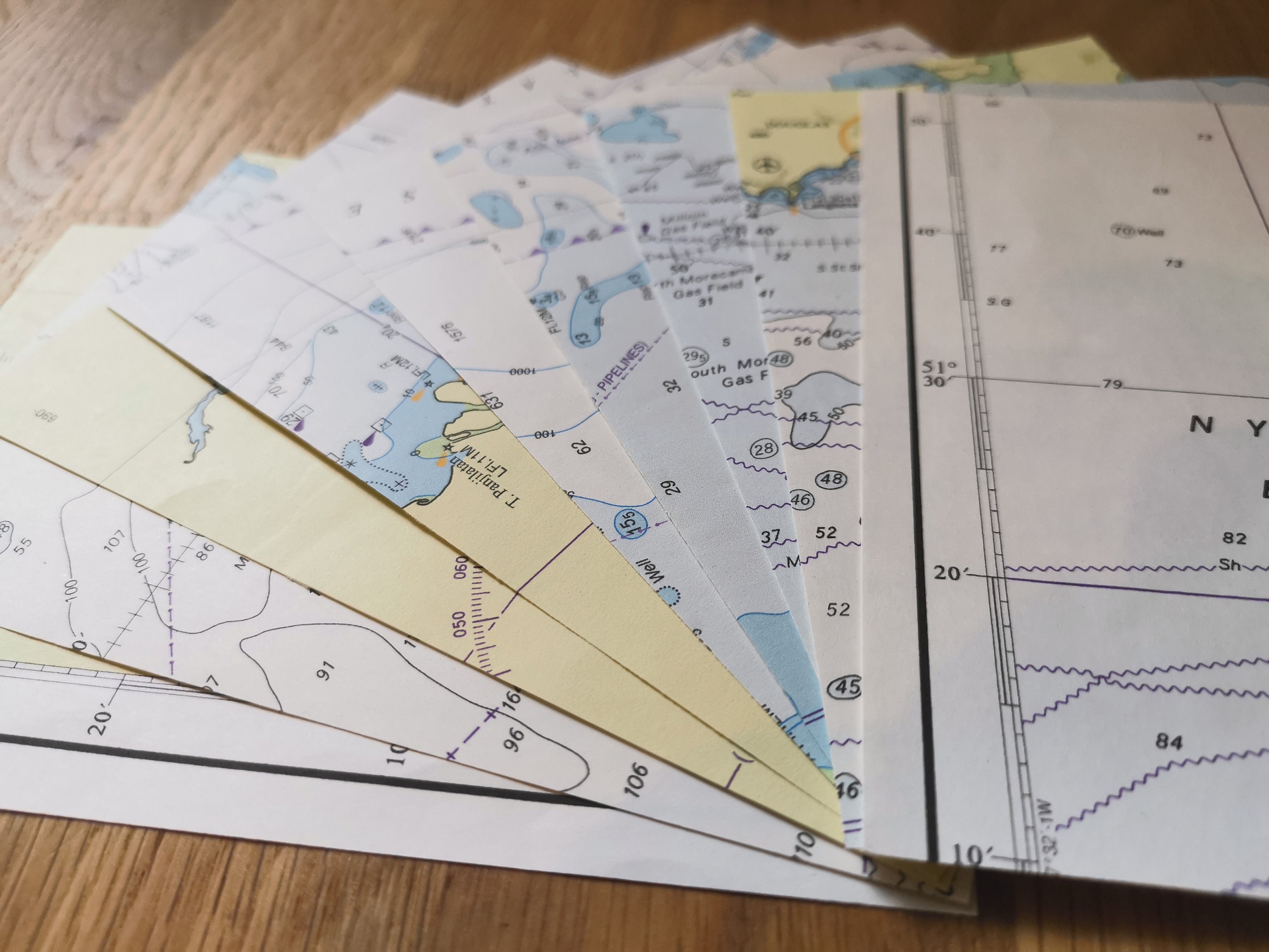 Nautical Charts Paper as A4 A5 and A6 10 Sheets Etsy UK