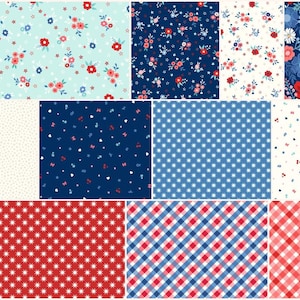 BUNDLE - Star-Spangled Beauty Collection by Maywood Studio Fabrics - 100% Cotton Fabrics - Quilting Fabrics - 15 Fabrics Each Bundle