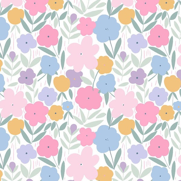 Spring Flowers - Music Box Collection from Dear Stella - 100% Cotton - Cut to Size - Quilting Fabrics
