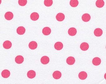 PIQUE STOFF (pinke Punkte auf weiß) - Schraubenende!  - 1" Yard - Pikee von Fabric Finder - Meterware - 100% Baumwolle - 60″ Breite