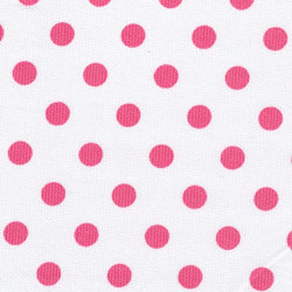 COTTON PIQUE FABRIC ( Pink Dots on White) from Fabric Finders - Fabric by Yard - 100% Cotton -  60″Width