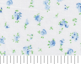 COTTON PRINT FABRIC - Blue and Green Floral from Fabric Finders - Fabric Finders - 100% cotton - 60″ wide