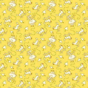 Little Bo Peep (amarillo) - Colección Nana Mae V de Henry Glass Fabrics - Telas florales - 100 % algodón - Telas para acolchado