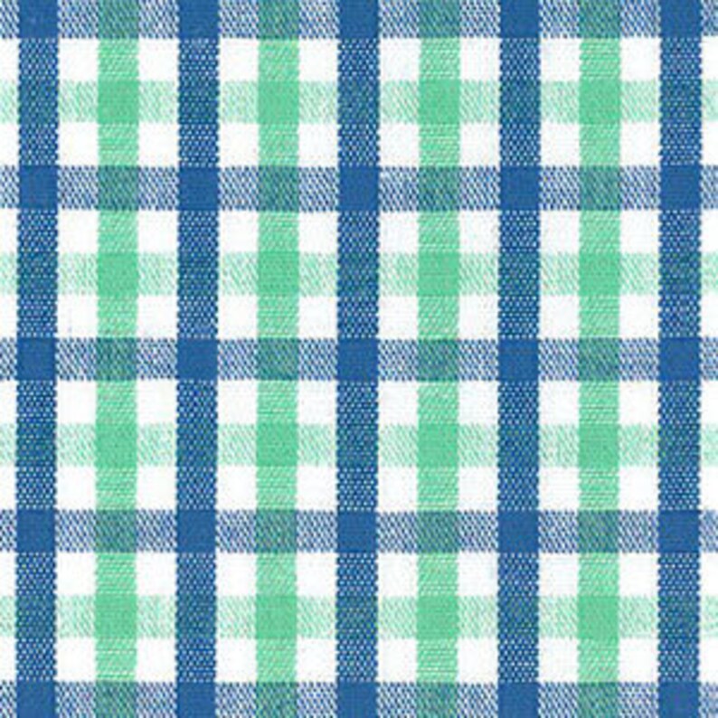 Royal Blue and Jade Check Fabric Fabric Finders Fabrics - Etsy