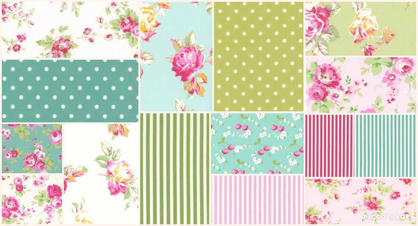 BUNDLE - Picnic Collection by Tanya Whelan Fabrics - Floral Fabrics - Quilting Fabrics - 16 Fabrics Each Bundle